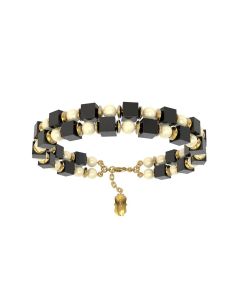Bracelet Brass & Onyx Gold
