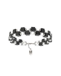 Bracelet Brass & Onyx Silver
